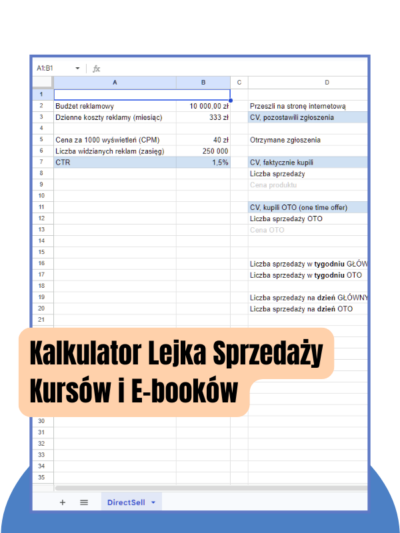 Kalkulator Lejka Sprzedaży Kursów i E-booków (planowanie sprzedaży)